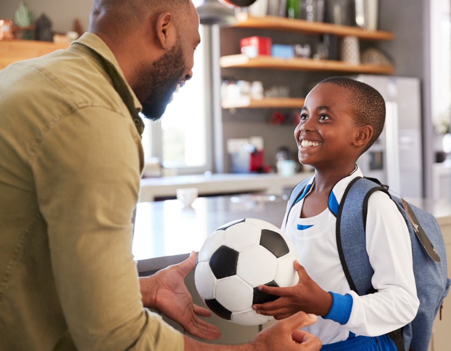 Father and son sharing a moment.